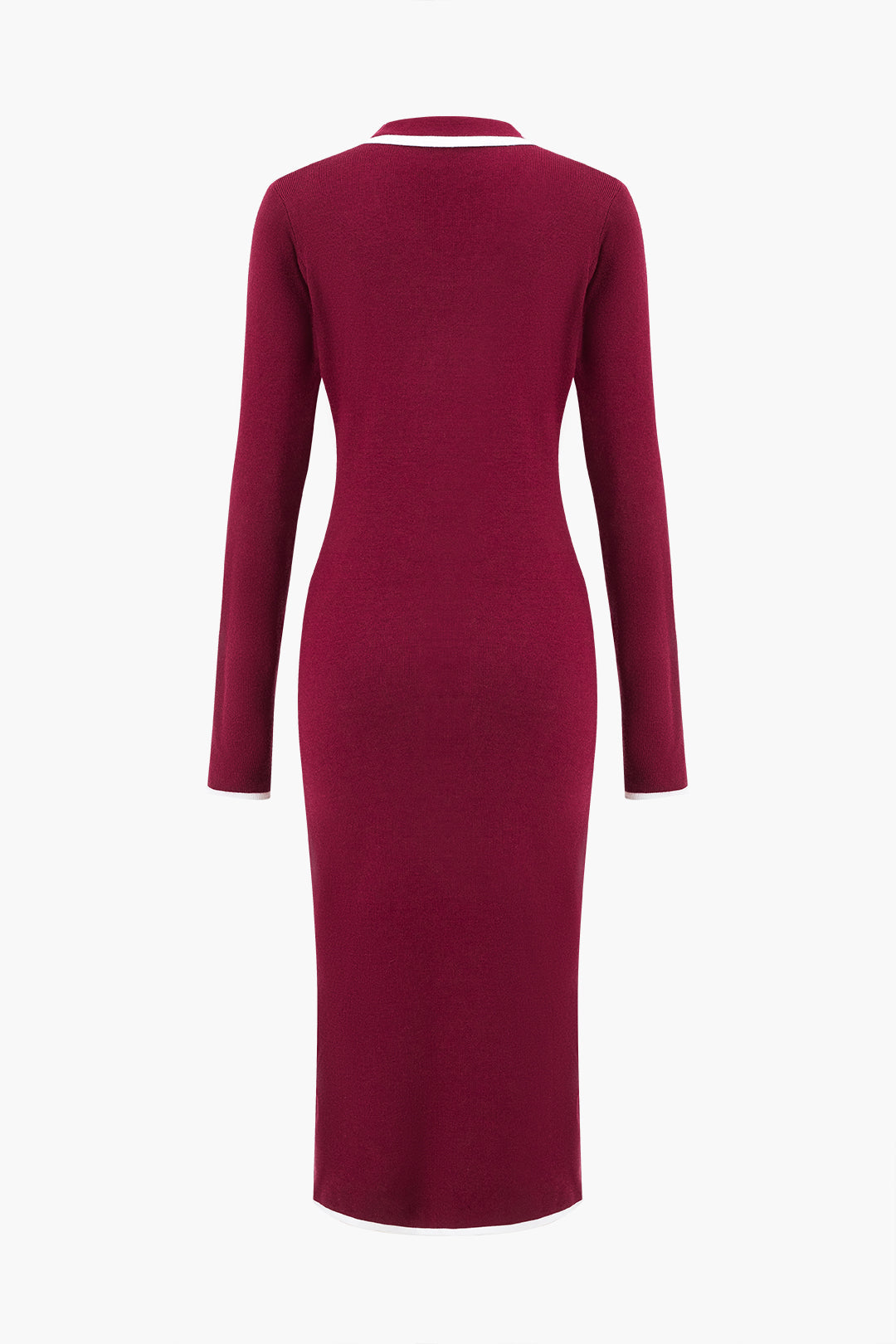 Uzun Kollu Düğmeli Cepli Örgü maksi Elbise