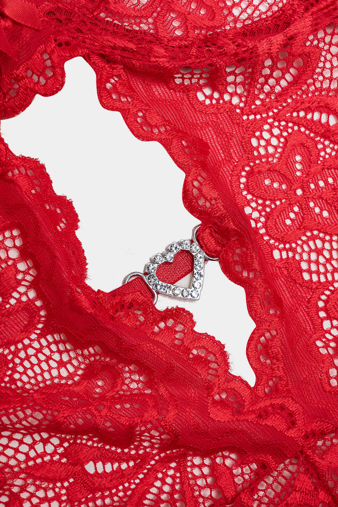 Dantel Burgu Detaylı, Kesik Yeri Olan, Sırtı Açık İç Giyim Garter Seti