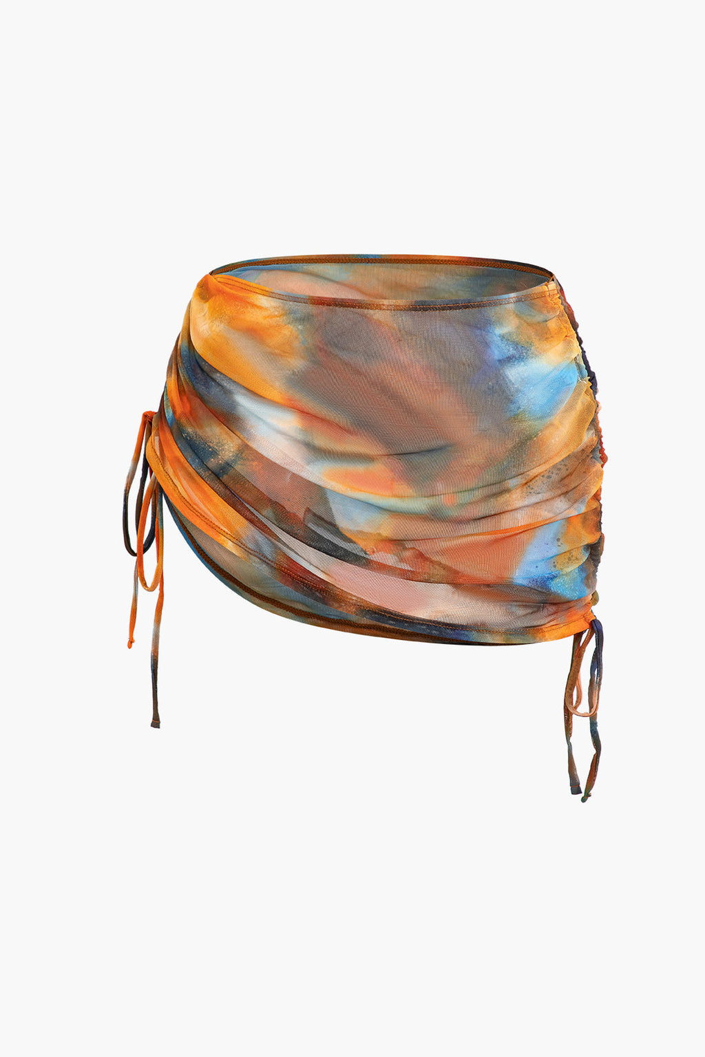 Desenli Sırt Bağlamalı Mayo ve Mayo Eteği Pareo Takımı