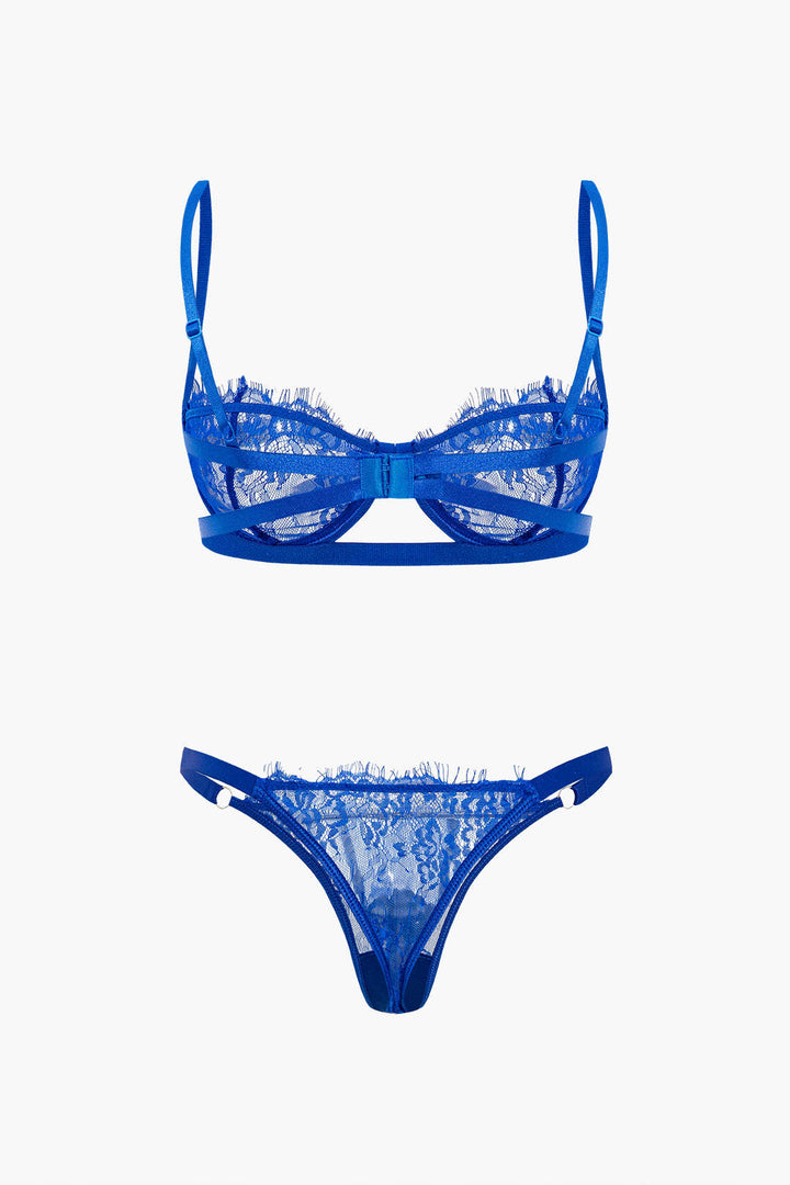 Dantel Metal Halka Detaylı İki Parça Bustiyer