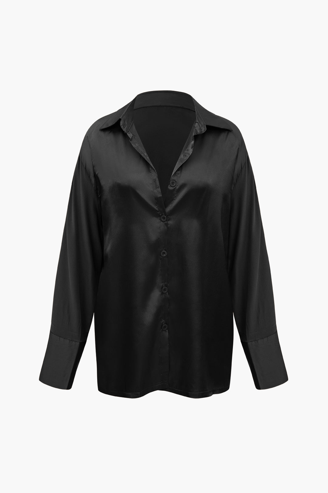 Saphire Saten Düğmeli Gömlek ve Pantolon Takım