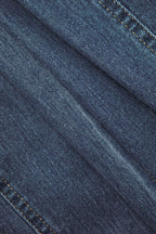 Dikiş Detaylı Fermuar Yırtmaçlı Denim Straplez maksi Elbise