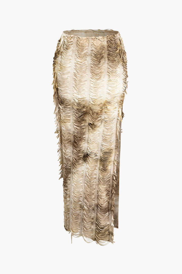 Rave Crop Top ve Yırtmaçlı Etek Takım