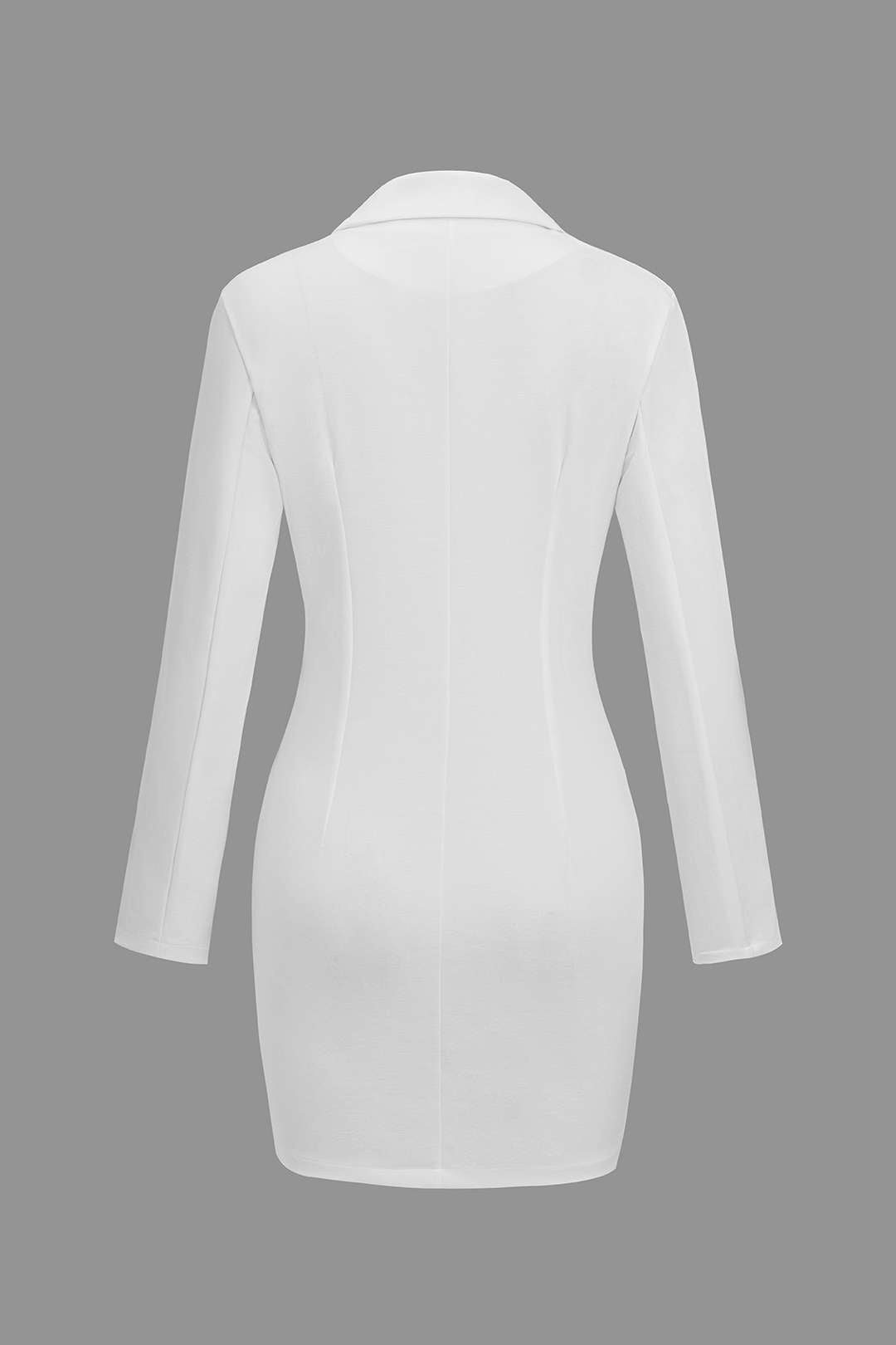 Katı Düğme Cepli Uzun Kollu Mini Elbise