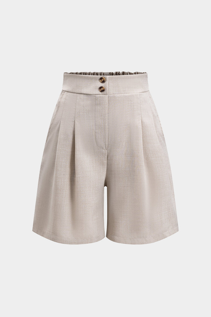 Yüksek Bel Büzgülü Şort