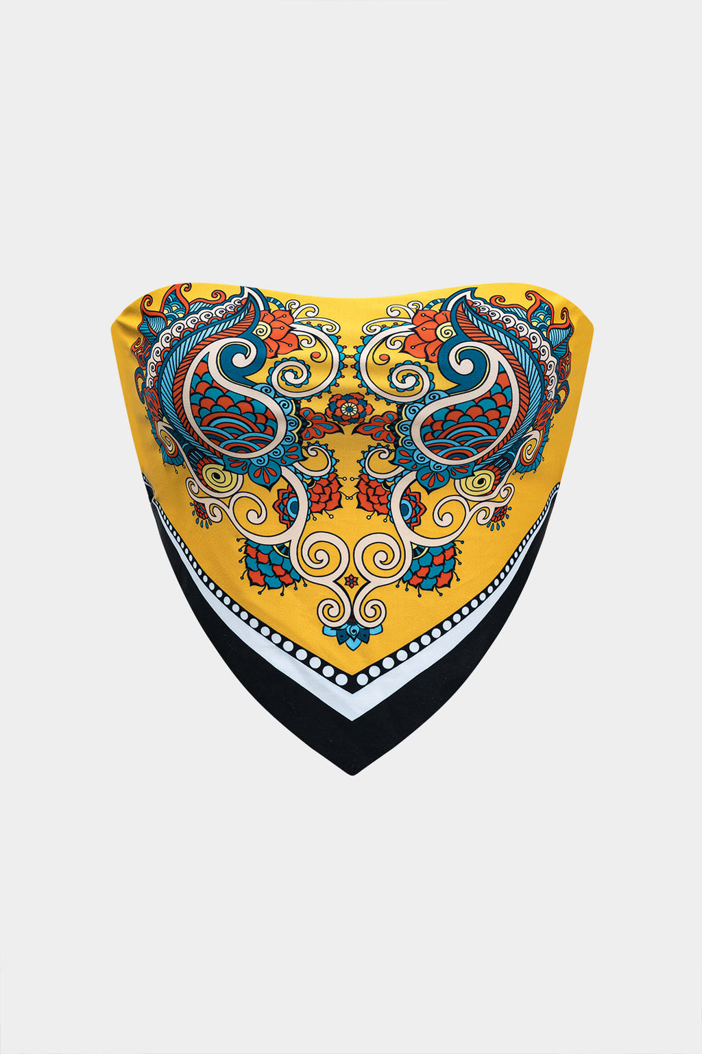 Desenli Kontrast Renk Bloklu Bağlamalı Bikini Takımı