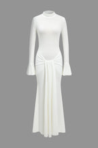 Düz Çan Kol Uzun Kollu maksi Elbise