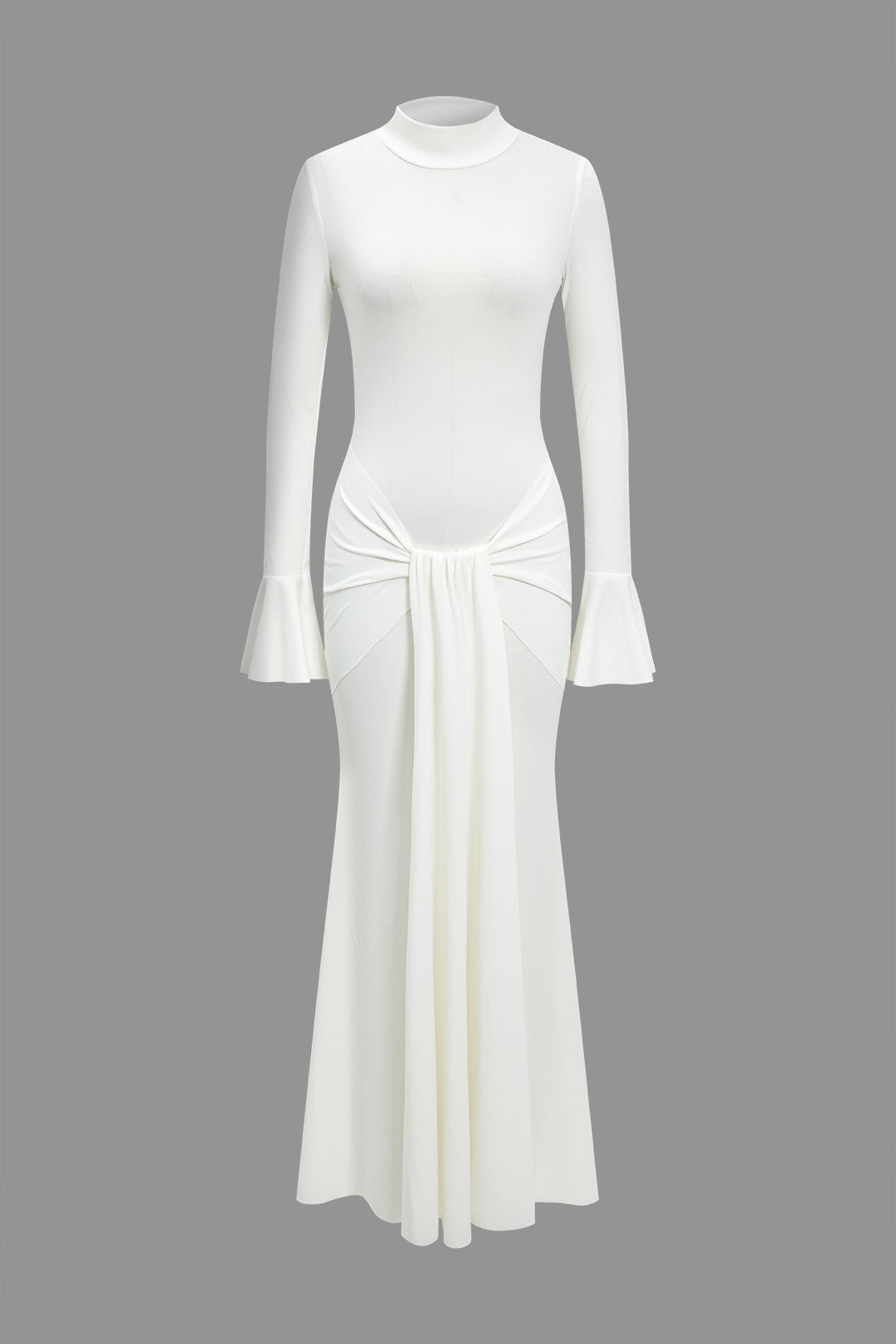 Düz Çan Kol Uzun Kollu maksi Elbise