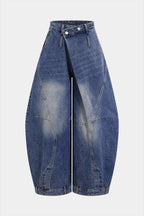 Yüksek bel Denim Barrel Kot