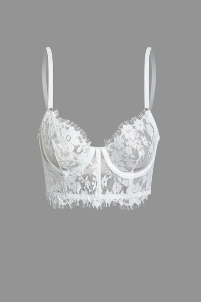 Dantel Büstiyer Cami Üst ve İç Giyim Takımı