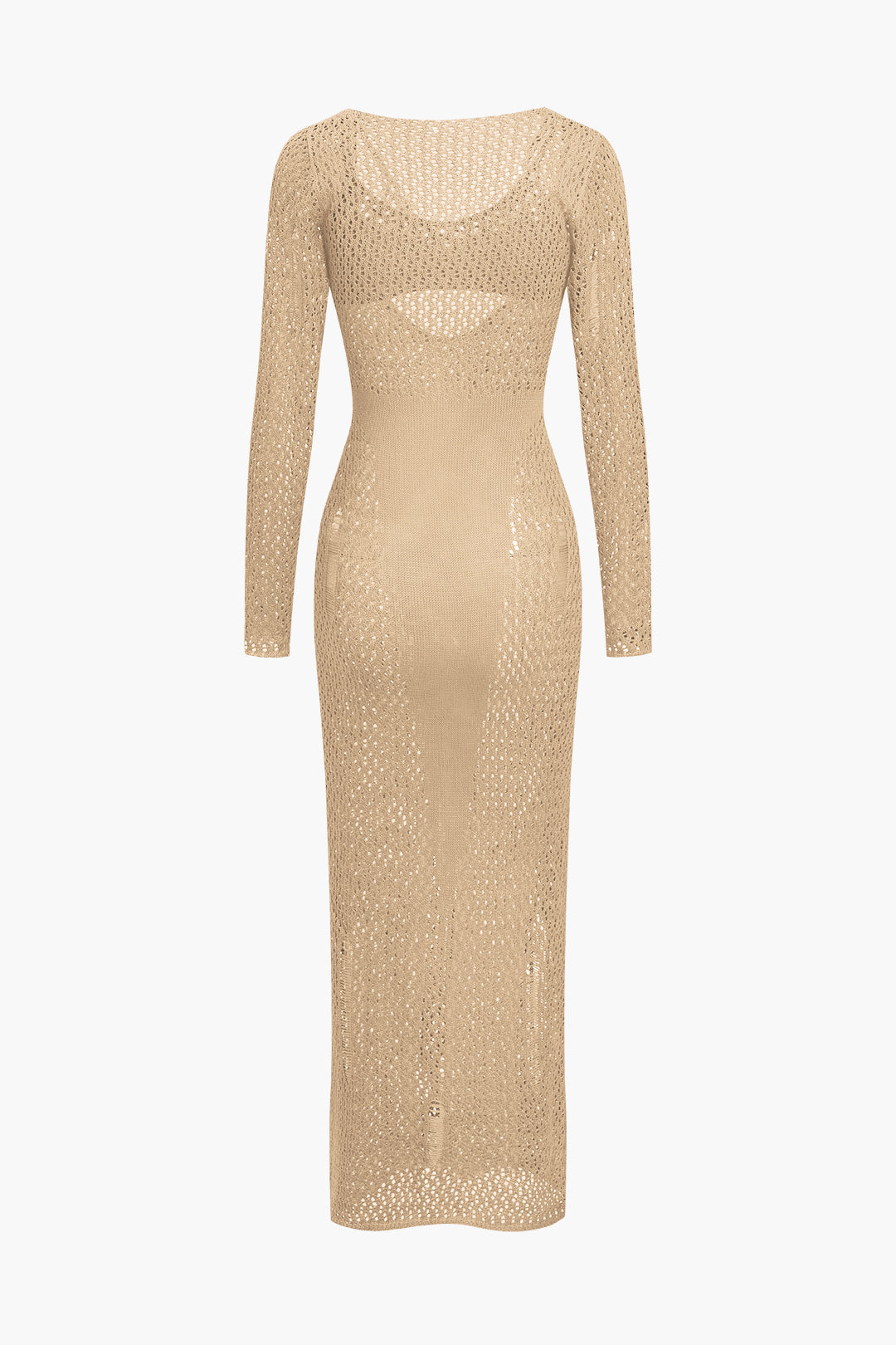 Sütyen Takımlı Uzun Kollu Örgü maksi Elbise