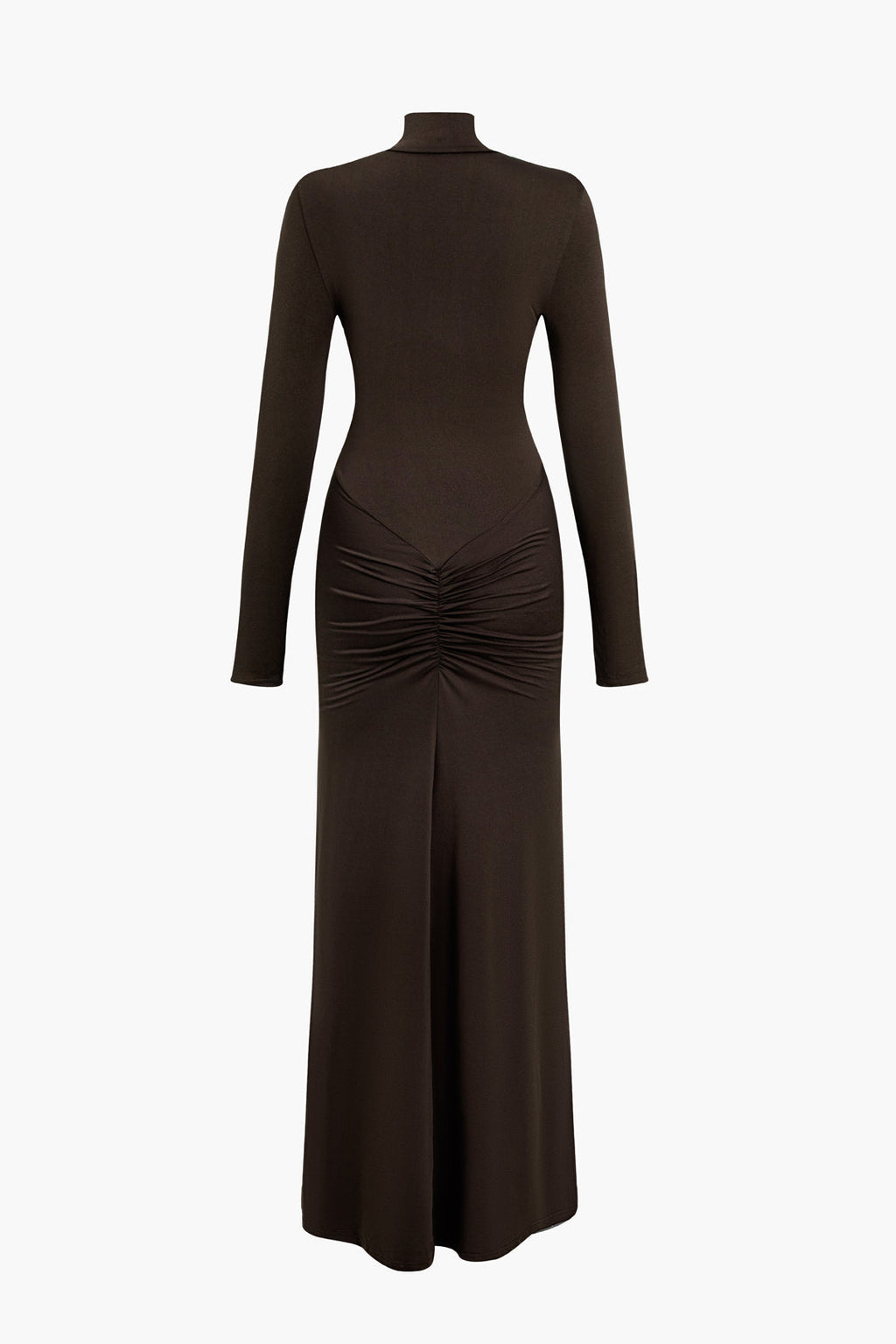 Düz Dantelli Balıkçı Yaka Yırtmaçlı maksi Elbise