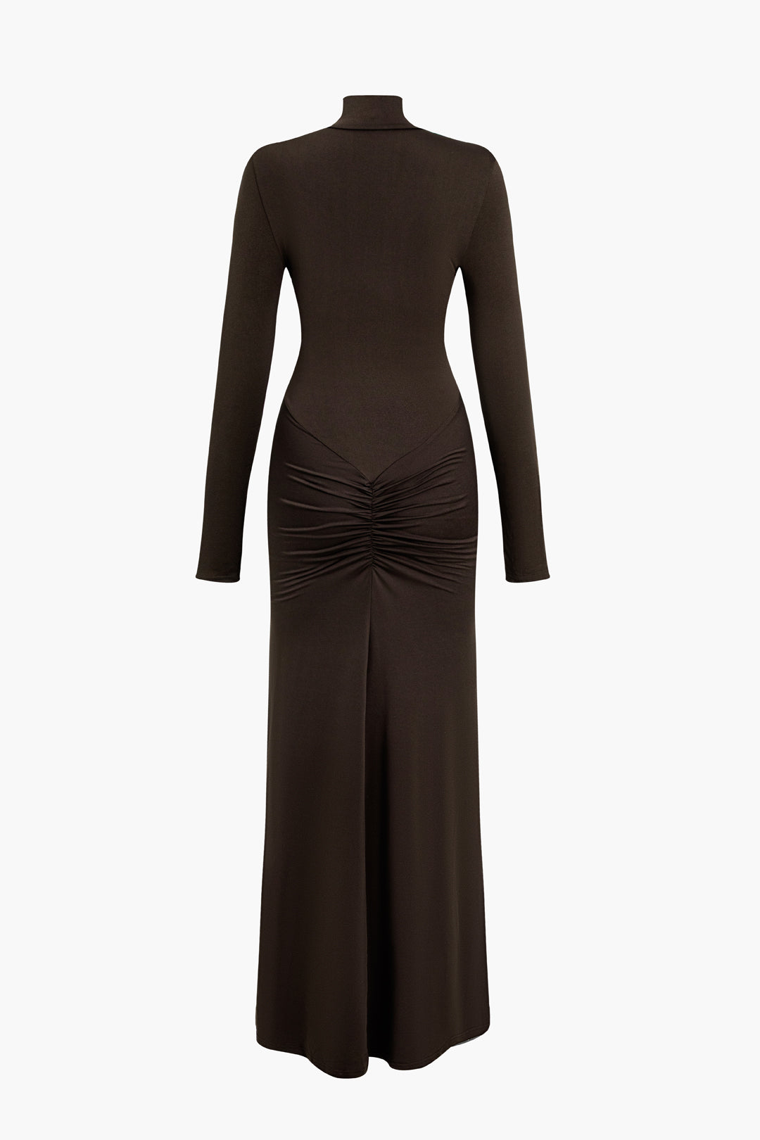 Düz Dantelli Balıkçı Yaka Yırtmaçlı maksi Elbise