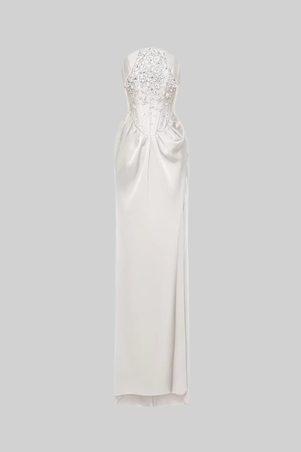 Kristal Süslemeli Midi Elbise