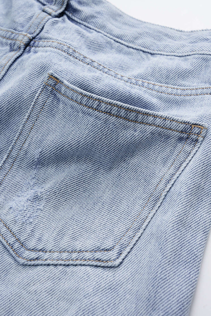 Denim Yüksek Bel Şort