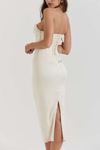 İnci Örgülü Kuşgözü Korse Midi Elbise