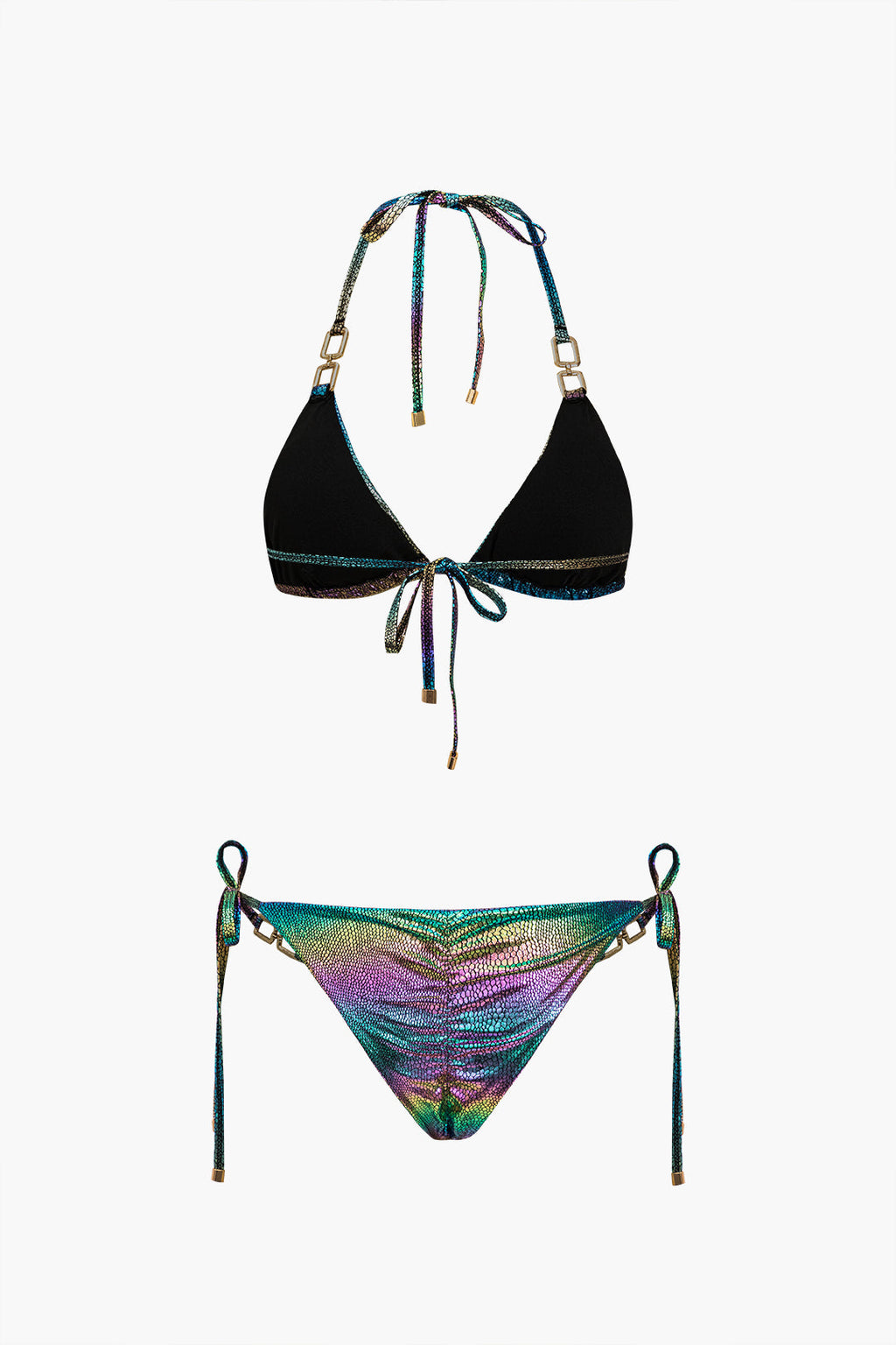 Ombre Taşlı Bağlamalı Sırtı Açık Bikini Takımı