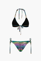 Ombre Taşlı Bağlamalı Sırtı Açık Bikini Takımı