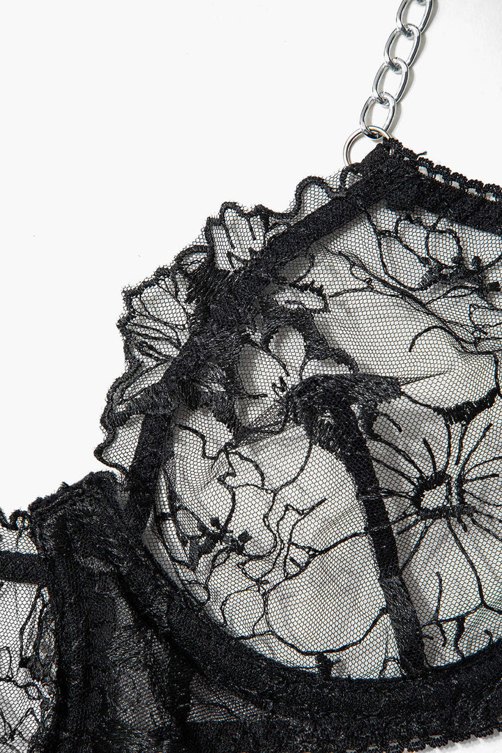 Tül Zincir Çapraz Detaylı Jartiyer Takımı