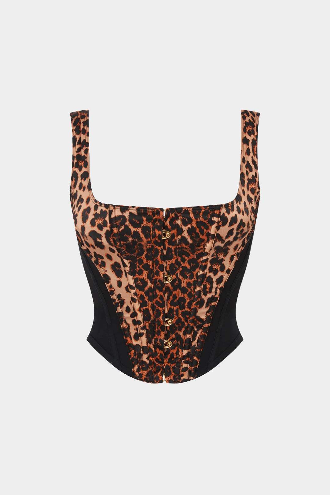 Leopar desenli askılı büstiyer