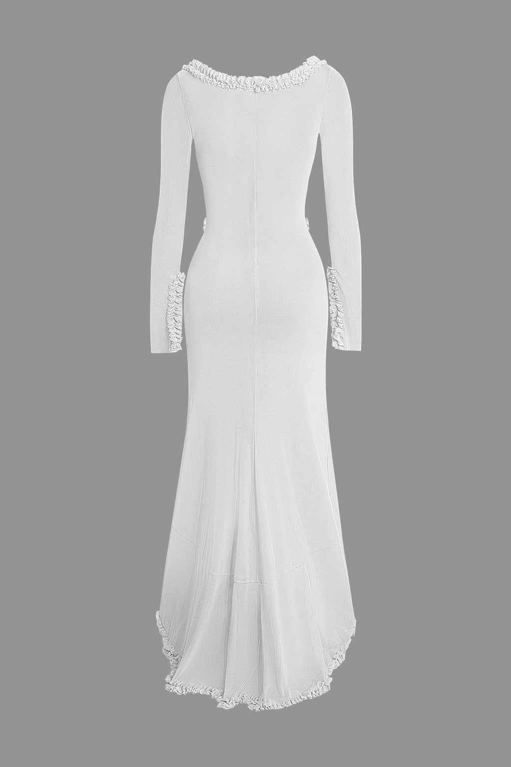 Fırfırlı Dantelli Kesilmiş maksi Elbise