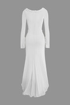 Fırfırlı Dantelli Kesilmiş maksi Elbise