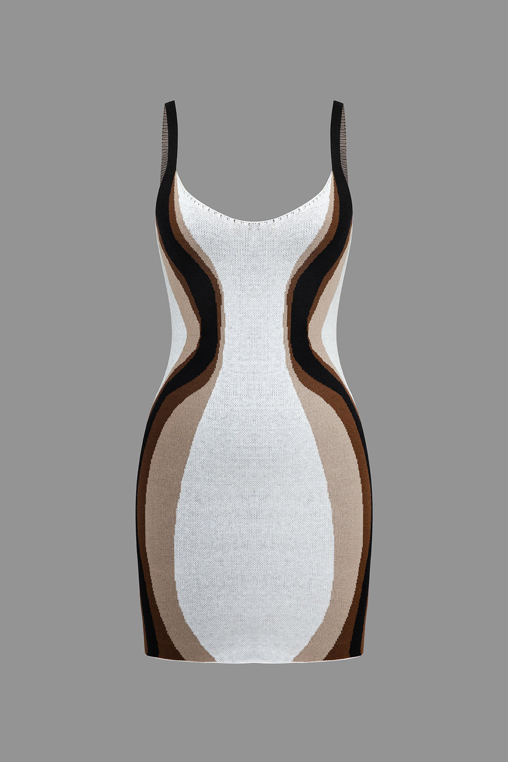 Kontrast Slip Triko Mini Elbise