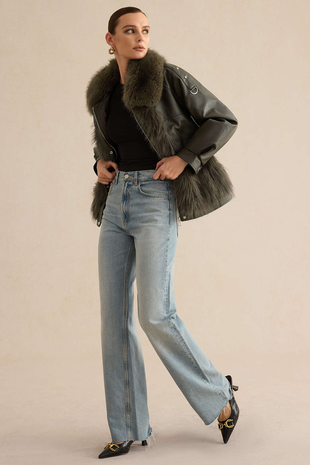 Deri Kürk Patchwork Ceket