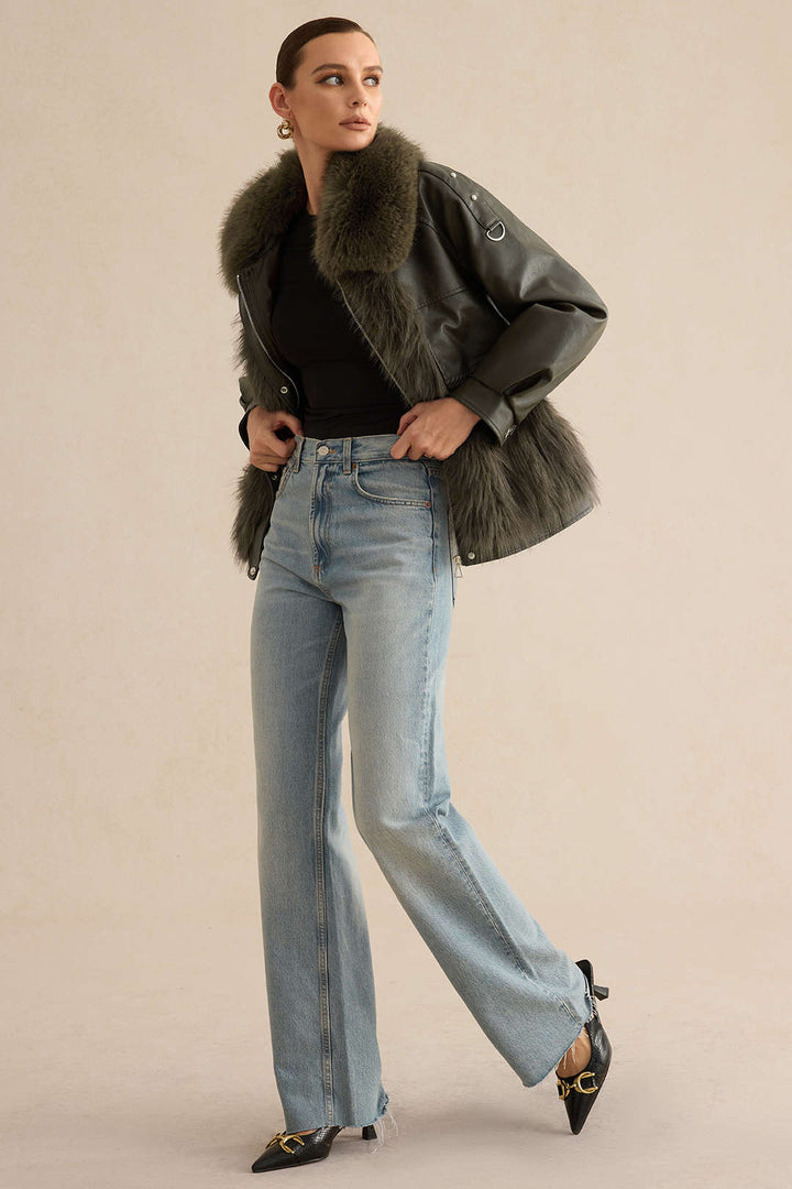 Deri Kürk Patchwork Ceket