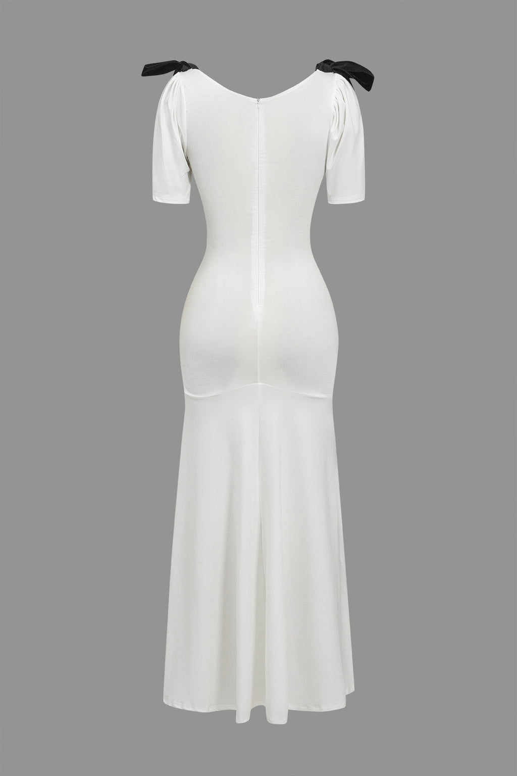 Düz Papyonlu maksi Elbise