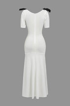 Düz Papyonlu maksi Elbise