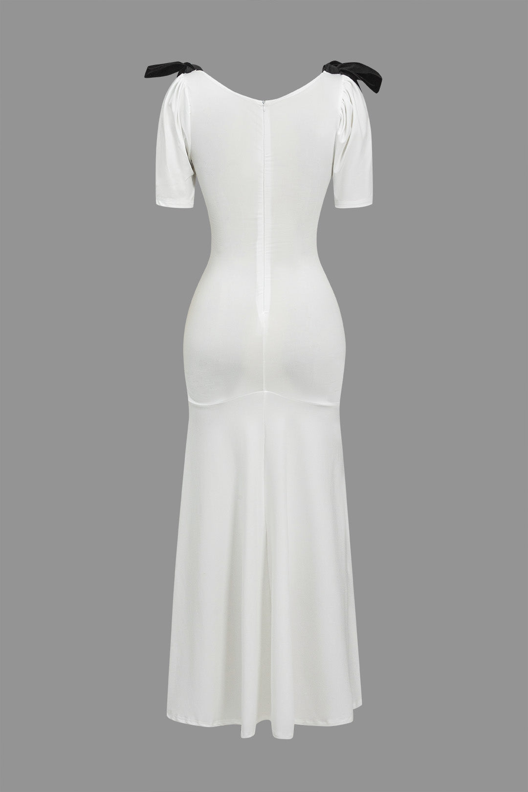 Düz Papyonlu maksi Elbise