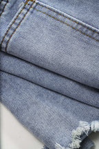 Denim Yüksek Bel Şort