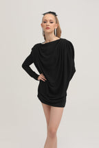 Hilda büzgülü mini elbise