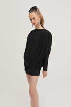 Hilda büzgülü mini elbise