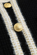 Örgü Zincir Düğmeli Uzun Kollu midi Elbise