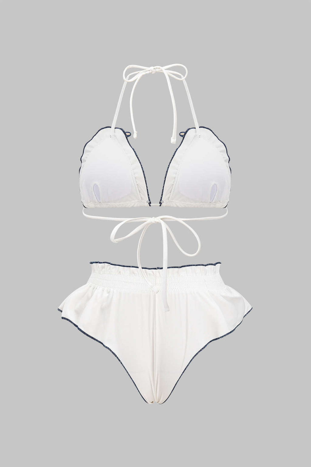 Fırfırlı Büzgülü Bikini Takımı