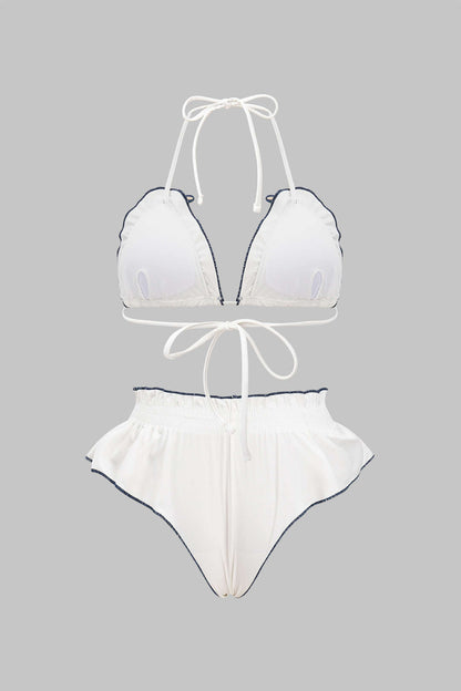 Fırfırlı Büzgülü Bikini Takımı