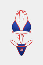 Nakışlı Kontrast Bikini Takımı