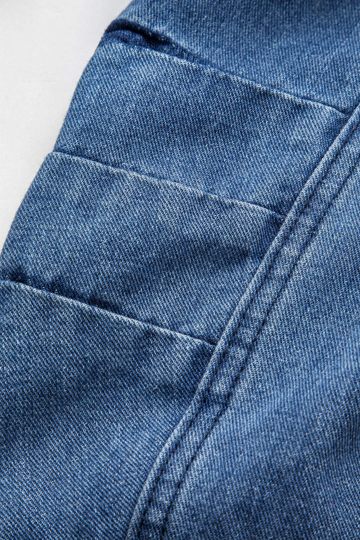 Kot Düğmeli Yuvarlak Yaka Mont