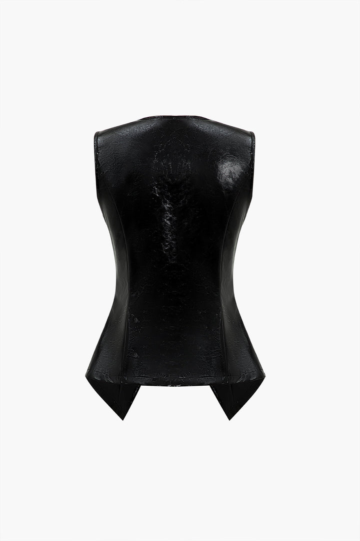 Deri Düğmeli Yelek