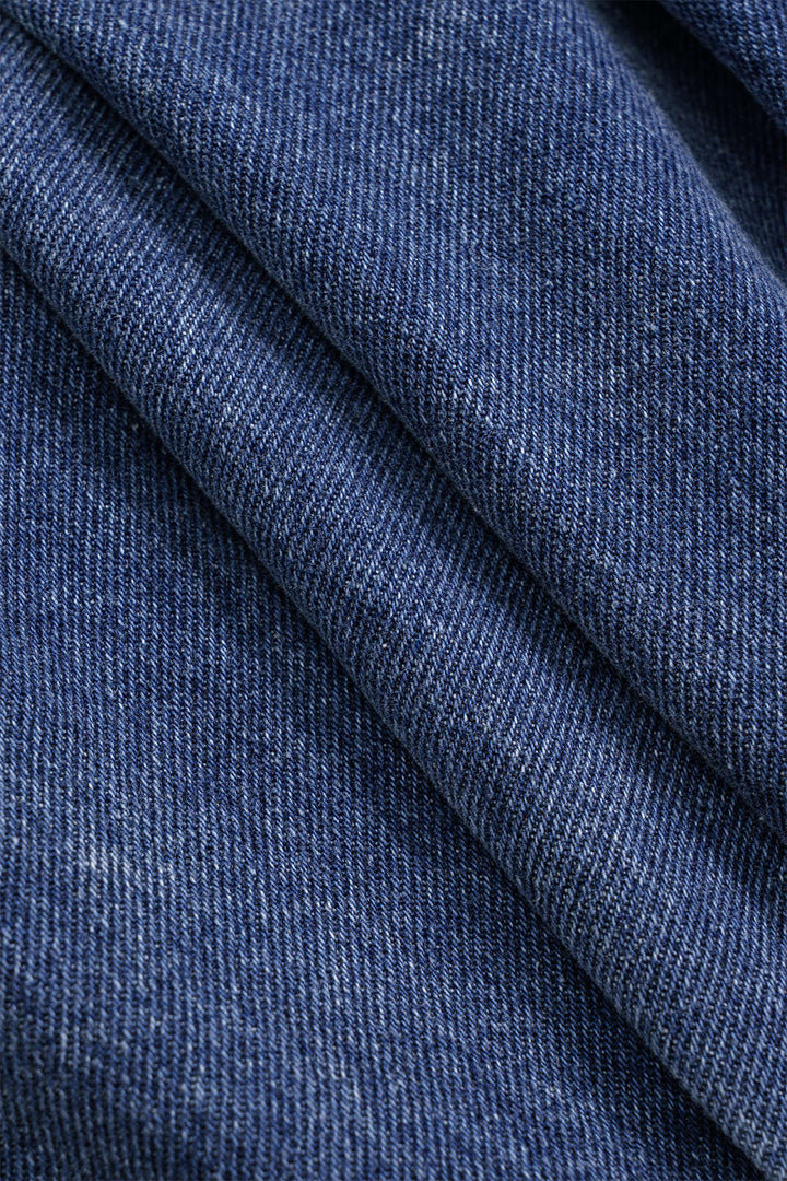 Denim Patchwork Kemerli Şort