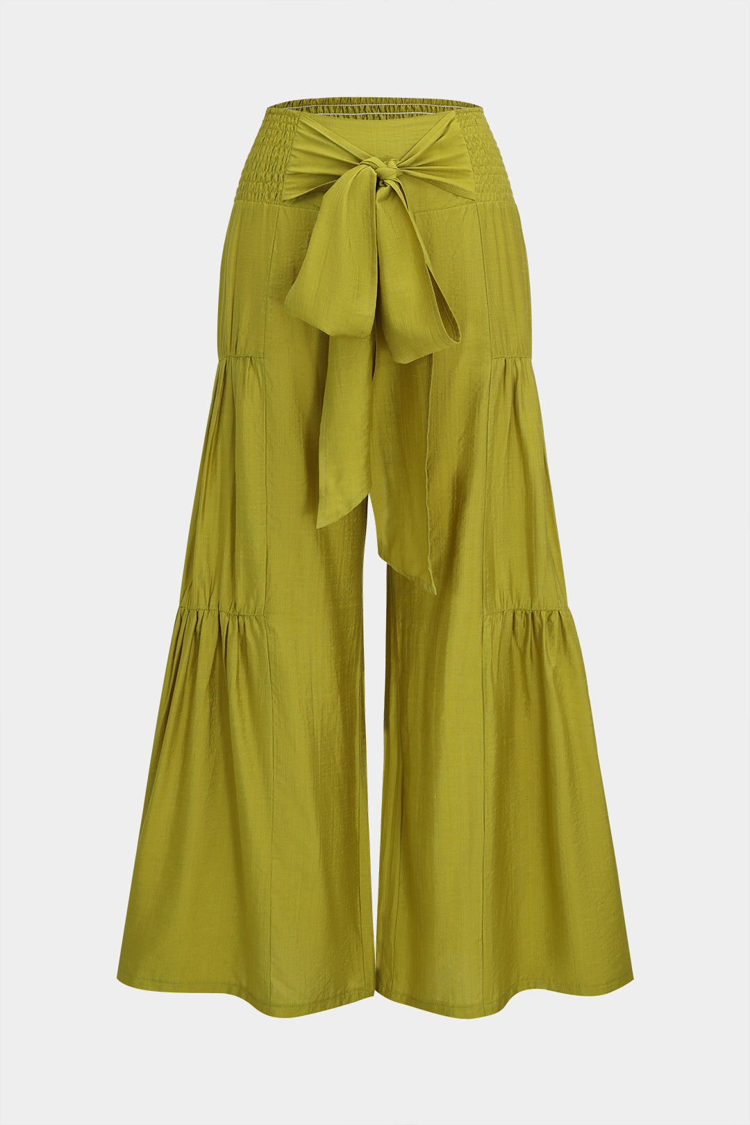 Büzgü Detaylı Kısa Kollu Üst ve Bağlamalı Bol Paça Pantolon Takımı