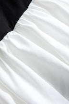 Düşük Omuz Patchwork Mini Elbise