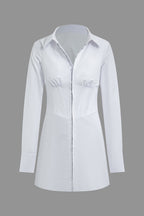 Düz Korse Uzun Kollu Mini Elbise