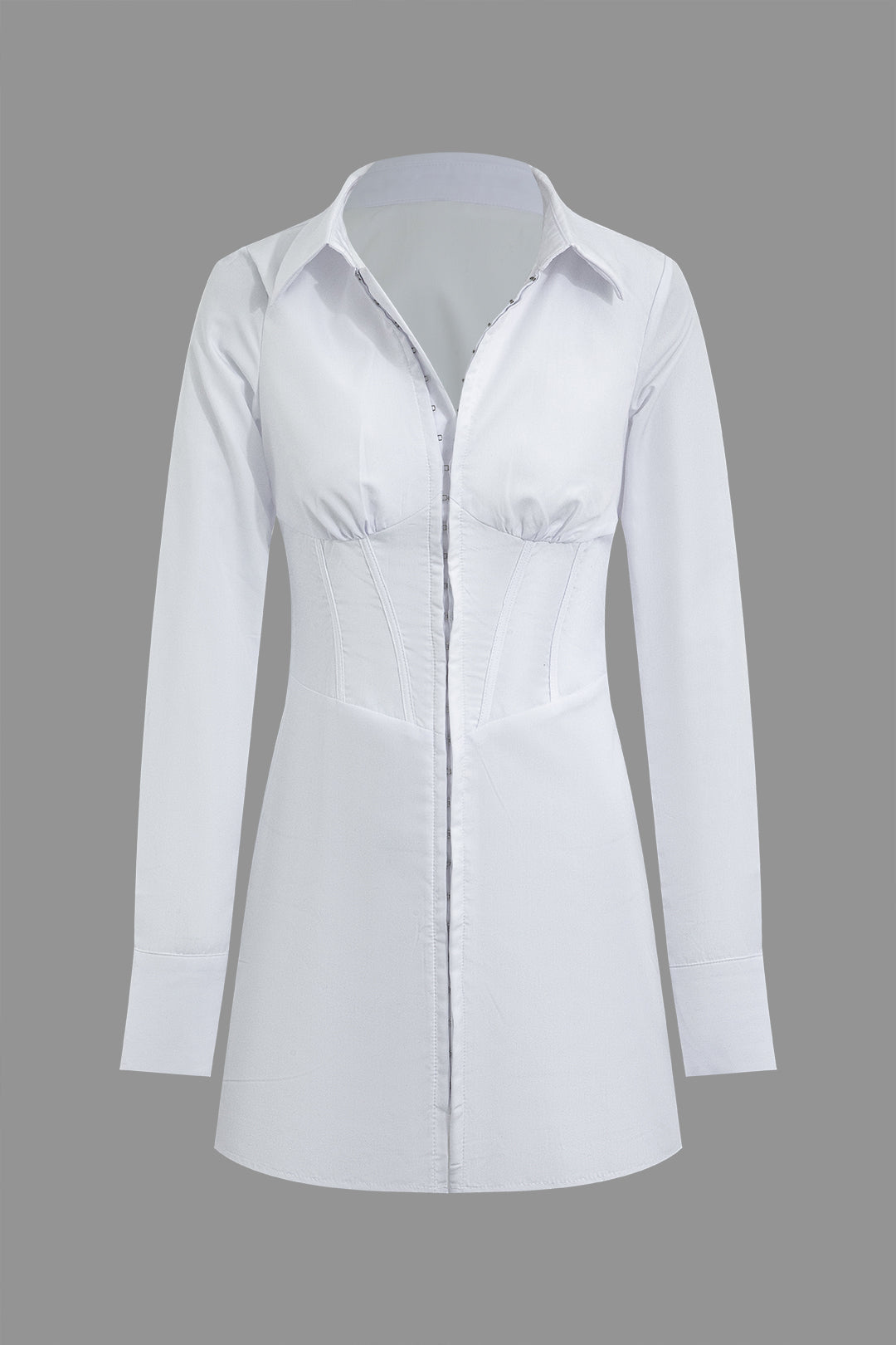 Düz Korse Uzun Kollu Mini Elbise