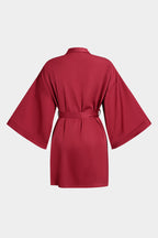 Saten Büzgülü Bağlamalı Gece Elbisesi