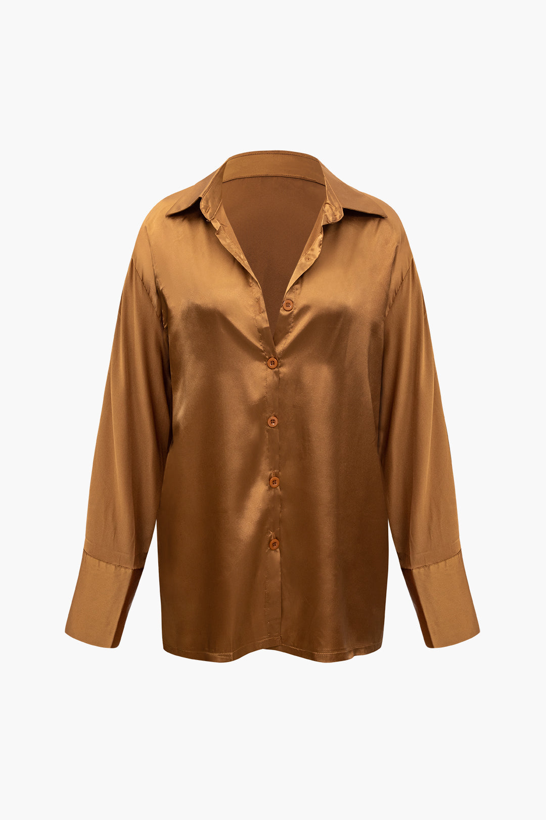 Saphire Saten Düğmeli Gömlek ve Pantolon Takım