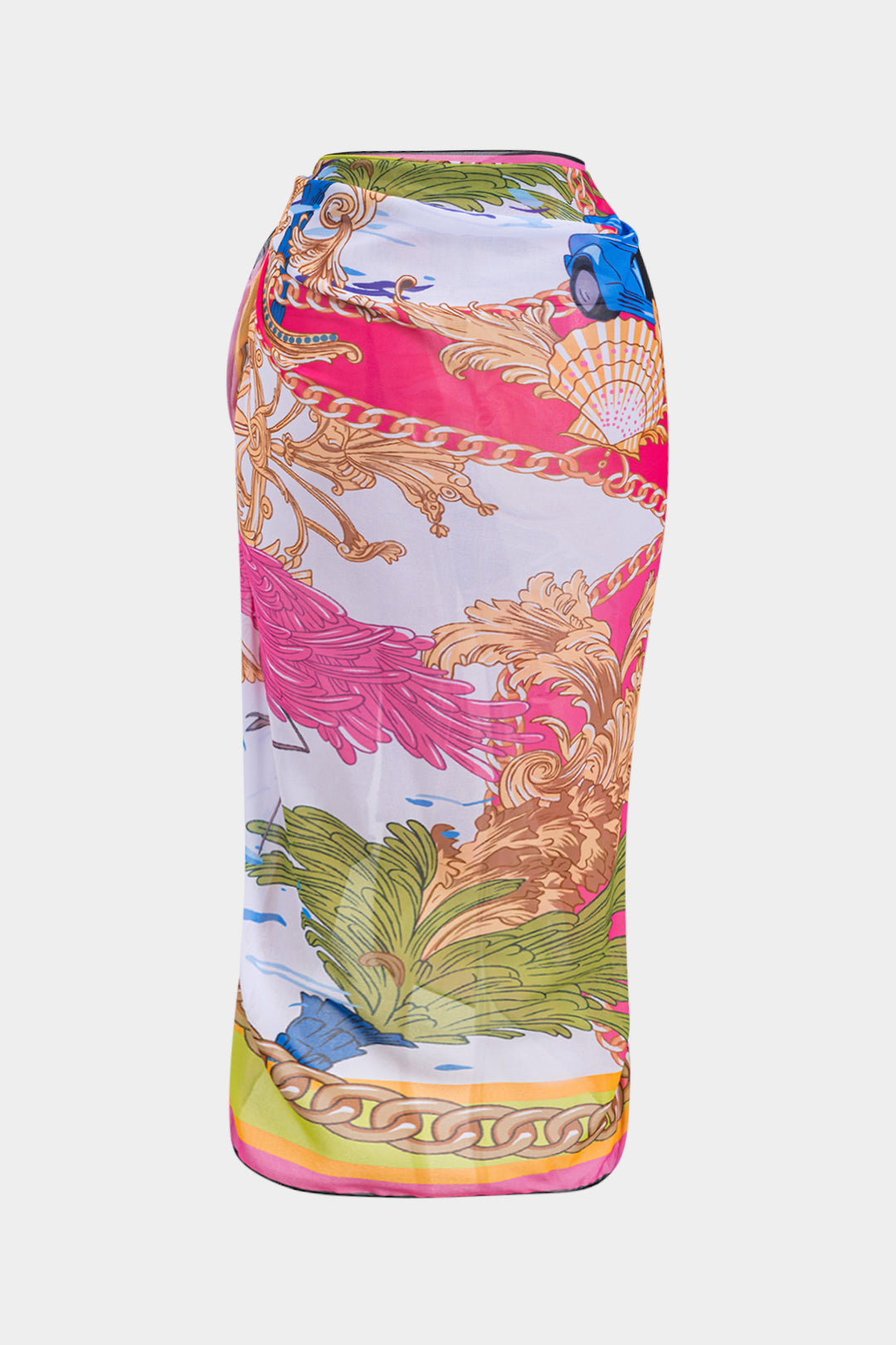 Tropikal Karın Kontrolü Mayo ve Mayo Eteği Pareo Takım