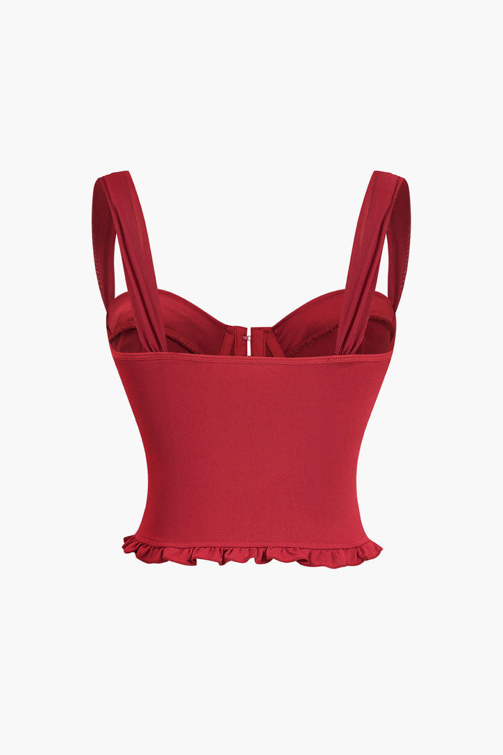 Fırfırlı Sırt Açık Korse Slip Atlet